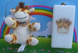 Geboortekaars Giraffe  & knuffel in geschenkdoos