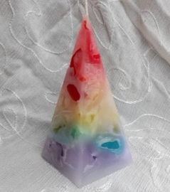 Regenboog kaars recycle kristal