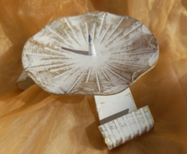 Kandelaar smeedijzer wit goud 10 cm