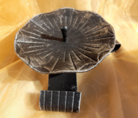 Kandelaar smeedijzer zwart zilver 10 cm