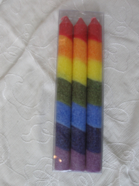 Regenboog dinerkaarsen set