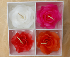 Bloemen drijfkaarsen 4 st Thailand