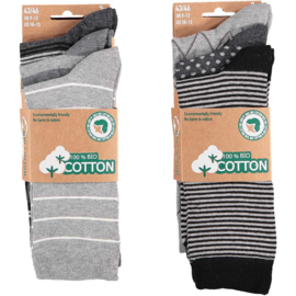 Art. 58061001 Mode sokken Bio Cotton  Multi Grey 6-pack