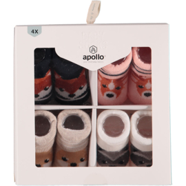 000161410007 APOLLO NEW BORN SOCKS GIFTBOX 4-PACK