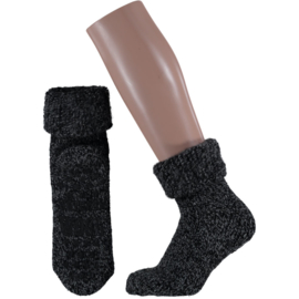 Art. 24356 Dames Home Wol Slippersok Dark Assortie