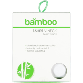 Art. 61557000 T-shirt Bamboo Basis V-Hals 2-pack