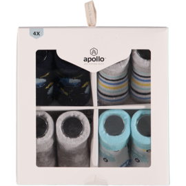 000161410010 APOLLO NEW BORN SOCKS GIFTBOX 4-PACK