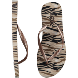 Art. 24993024 Dames Flipflops geprint Multi Beige