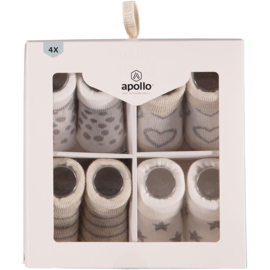 000161410004 APOLLO NEW BORN SOCKS GIFTBOX 4-PACK