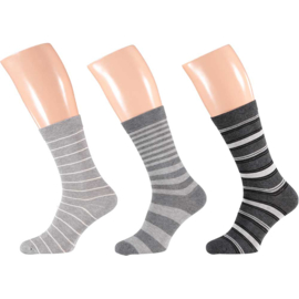 Art. 58061001 Mode sokken Bio Cotton  Multi Grey 6-pack