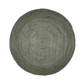 vloerkleed rond jute groen 120 cm