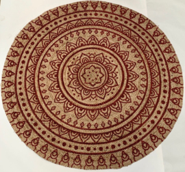 Vloerkleed rond jute henna mandala ø150cm