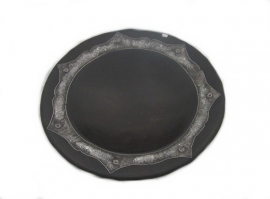 Zwarte schaal met zilver uit Bali