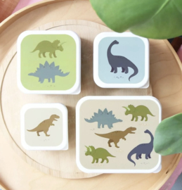 Lunch & snack box dino (set van 4)