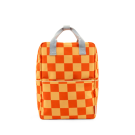 Rugtas checkerboard oranje/rood (large)