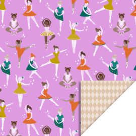 Cadeaupapier ballet pink / harlequin beige