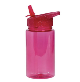 Drinkfles glitter roze