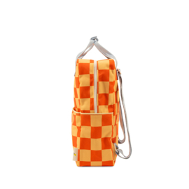 Rugtas checkerboard oranje/rood (large)