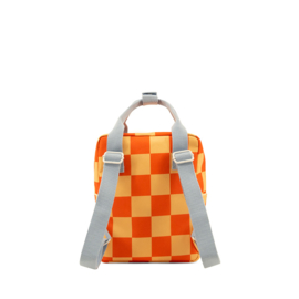 Rugtas checkerboard oranje/rood