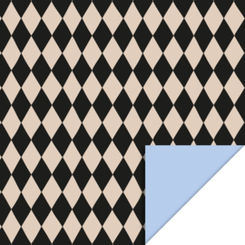 Cadeaupapier harlequin neutral blue