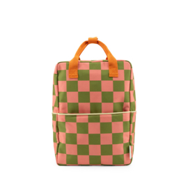 Rugtas checkerboard roze/groen (large)