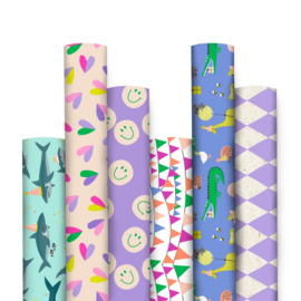 Cadeaupapier harlequin green/salmon