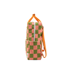 Rugtas checkerboard roze/groen (large)
