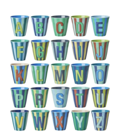 Rice alfabet beker groen/blauw