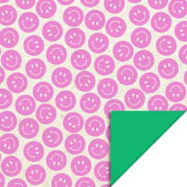 Inpakpapier smiley pink