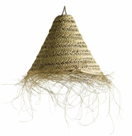 Tine K home Lamp shade in woven palmleaves with fringes, Medium