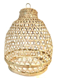 Hanenmand lamp lantaarn bamboe gevlochten S Manggis