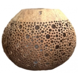 Waxinelichthouder Kokosnoot double dot - Manggis
