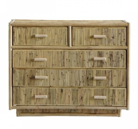 TineKhome Cabinet 5 drawers rattan natural ladekast