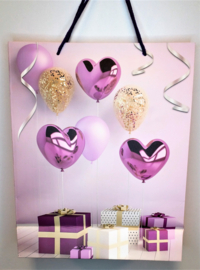 Cadeau tasjes PURPLE BALLOON (6pcs)