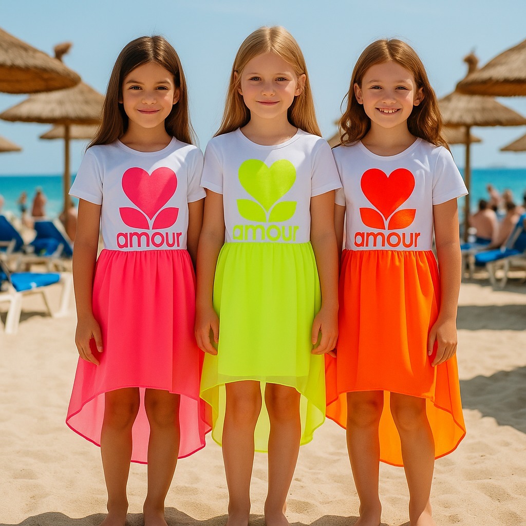 FRKU7309 jurk NEON GEEL (6pcs)