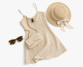 FRKU70762 jurk BEIGE ( 6pcs)