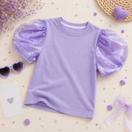 ZMCN8243parel  shirt LILA ( 5pcs)