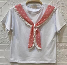 FRHS2349 shirt WIT /ROZE  (6pcs)