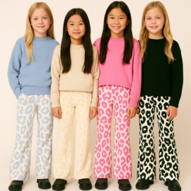 FRKU33710B  flaredpants BLAUW  ( 6pcs)