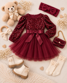 FRKU334 jurk  BORDEAUX ( 6pcs)