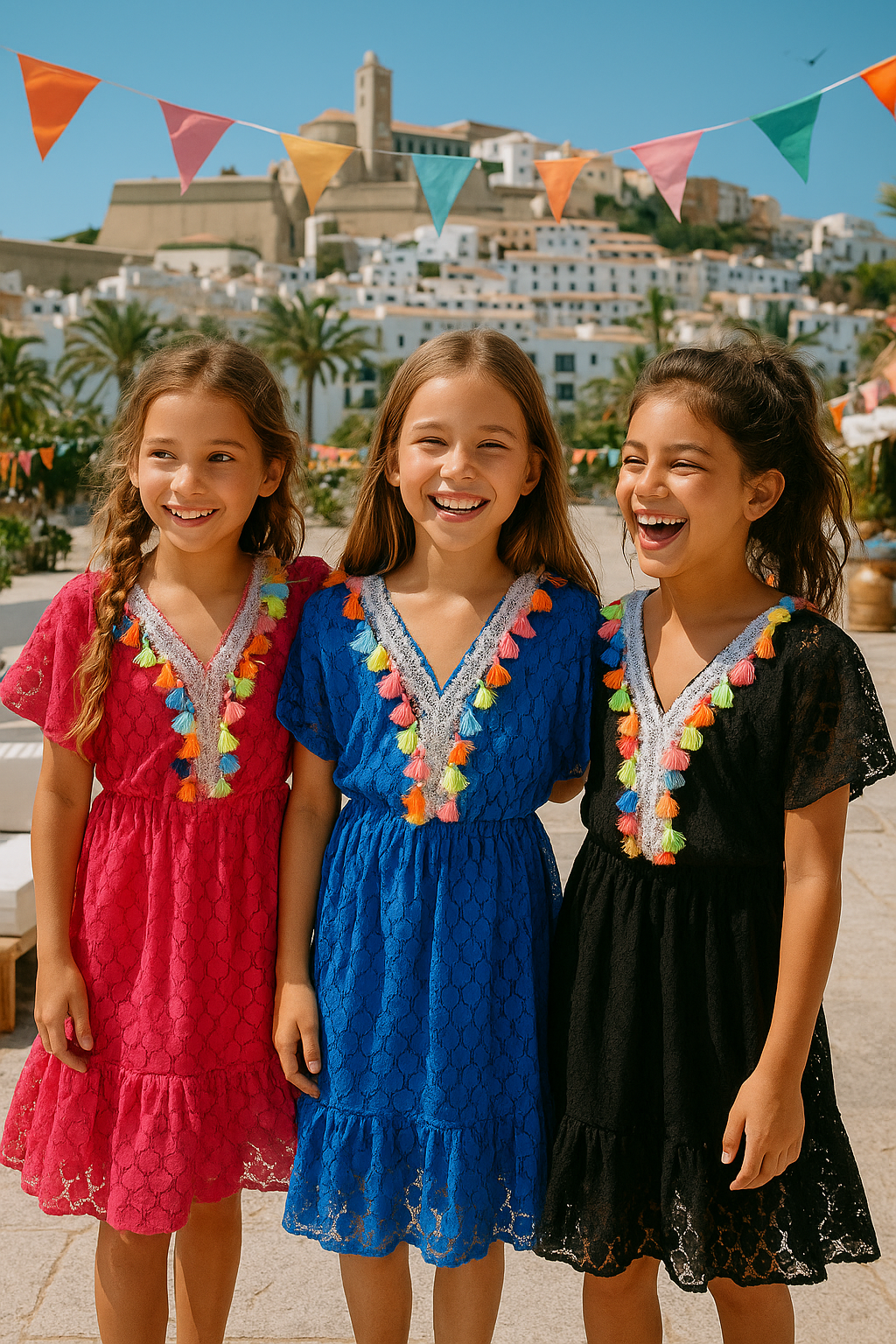 ZM5286 IBIZA jurk  ZWART  (7pcs).