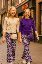 FRKU33631 Flaredpants  PURPLE ( 6pcs)