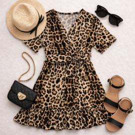 ZM5253-1 jurk panter ( 7pcs)