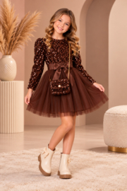 FRKU334 jurk  CHOCO ( 6pcs)