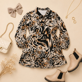 FR5011 Jurkje panter camel (6pcs)