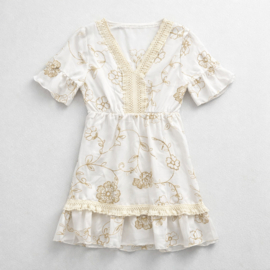 FRKU70529 jurk  OFFWHITE  ( 6pcs)