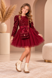 FRKU334 jurk  BORDEAUX ( 6pcs)