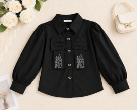 FRHS0816 blouse  ZWART( 6pcs)