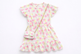 FRKU9755 jurk geel/roze ( 6pcs)