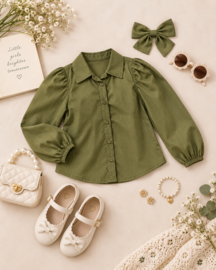 FRKU9225 blouse ARMYGREEN  ( 6pcs)
